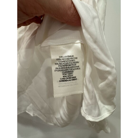 Alice + Olivia Womens XL Blouse White Long Sleeve Smocked Classic Victorian - Picture 5 of 9